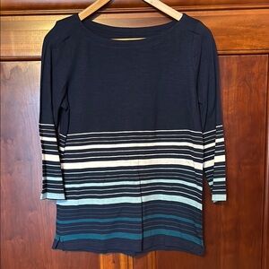NWT Loft Navy Striped Women's Top